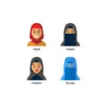 Stylish muslim headwear icon. Muslim woman vector avatar