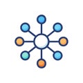 Stylish Network Node Icon Design