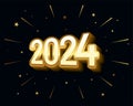 stylish 2024 new year bursting star background design