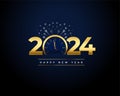 stylish 2024 new year bursting star background with golden clock