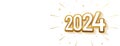 stylish 2024 new year bursting star banner with text space