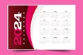 stylish 2024 new year calendar template with abstract design