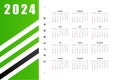 stylish 2024 new year calendar template with months and dates