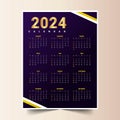 stylish 2024 new year calendar template for time management