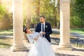 Stylish newlyweds on their wedding day Royalty Free Stock Photo