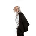 Stylish oldman isolated on white background