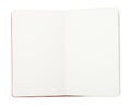 Stylish open notebook isolated on white