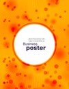 Stylish orange-red poster with rays