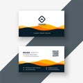 Stylish orange wavy shape business card design