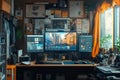 Creative workspace showcases advanced remote setup for productivity