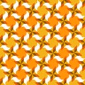 Stylish ornamental seamless pattern with different geometrical shapes of orange, brown and white shades Royalty Free Stock Photo