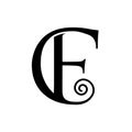 stylish overlapping initial C E Letter logo design vector graphic concept