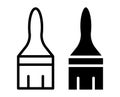 Stylish Paintbrush Icon Set in Black and White for Creative Projects Royalty Free Stock Photo