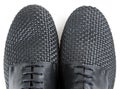 Stylish pair of black leather shoes