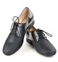 Stylish pair of black leather shoes