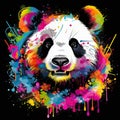 Stylish Panda Clip Art or T-Shirt Design Royalty Free Stock Photo
