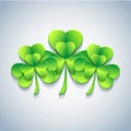 Stylish Patricks day card with green 3d leaf clover