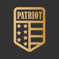 Stylish patriot badge. Vector illustration for a sticker or sticker, website or app icon