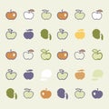 Stylish pattern with color abstract apples. Vector illustration.