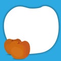 Stylish Peach Isolated On Blue Background