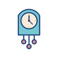 Stylish Pendulum Wall Clock Icon for Decor Royalty Free Stock Photo