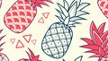 Stylish Pineapple Pattern with Geometric Accents, vector design Generative AI Royalty Free Stock Photo