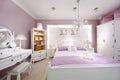 Stylish pink bedroom for woman Royalty Free Stock Photo