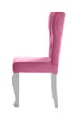 Stylish pink chair on white. Element of interior design Royalty Free Stock Photo