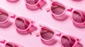 Stylish Pink Sunglasses Array on Pastel Background