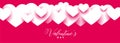 Stylish pink valentines day wide banner design