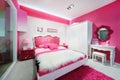 Stylish pink-white beautiful bedroom