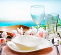 Stylish place setting with orchids