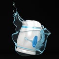 Stylish plastic electric kettle isolated on black background. 3d illustration, 3d rendering