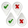 Stylish pointing checkmark stickers Royalty Free Stock Photo