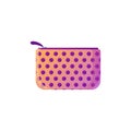 Stylish polka dot makeup bag. Fashionable cosmetic product element, isolated on white background. Royalty Free Stock Photo