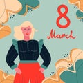 Stylish postcard for the day of March 8