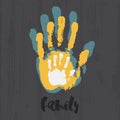 Stylish poster with family handprints.