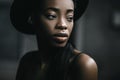 Portraite photo of adorable african woman. Pretty girl smiling a