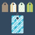 Stylish price clothes tag with pattern sale card stickers collection paper blank business promotion badge vector Royalty Free Stock Photo