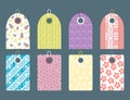 Stylish price clothes tag with pattern sale card stickers collection paper blank business promotion badge vector Royalty Free Stock Photo