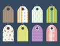 Stylish price clothes tag with pattern sale card stickers collection paper blank business promotion badge vector Royalty Free Stock Photo