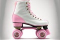 Stylish quad roller skates in a pair against a white background