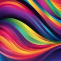 Stylish rainbow background and texture. Abstract Rainbow Curved Lines Waves on Multi Colored Distorted Rainbow Lines