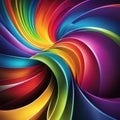 Stylish rainbow background and texture. Abstract Rainbow Curved Lines Waves on Multi Colored Distorted Rainbow Lines