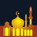 Stylish Ramadan kareem mosque festival banner illustration design