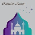 Stylish Ramadan kareem mosque festival banner illustration design