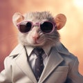 Stylish Rat In Suit And Glasses: A Nostalgic Celebrity Mashup