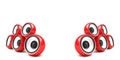 Stylish red audio speakers Royalty Free Stock Photo