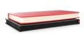 Stylish red and black notebooks on white background Royalty Free Stock Photo