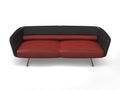 Stylish red modern sofa - top view Royalty Free Stock Photo